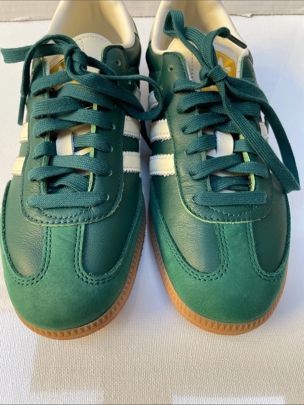adidas Green and White Samba Sneakers